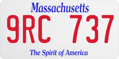 MA license plate 9RC737