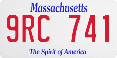 MA license plate 9RC741