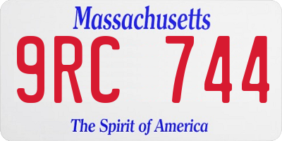 MA license plate 9RC744