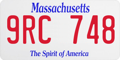 MA license plate 9RC748