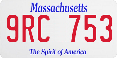 MA license plate 9RC753