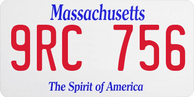 MA license plate 9RC756