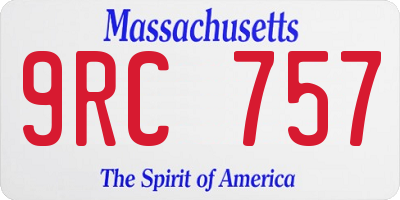 MA license plate 9RC757
