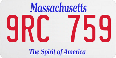 MA license plate 9RC759