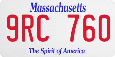 MA license plate 9RC760