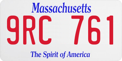 MA license plate 9RC761