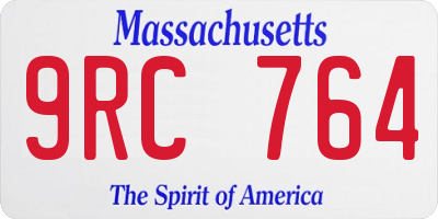 MA license plate 9RC764