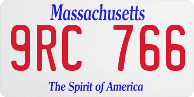 MA license plate 9RC766