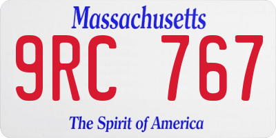 MA license plate 9RC767