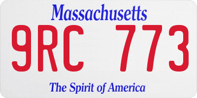 MA license plate 9RC773