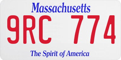 MA license plate 9RC774