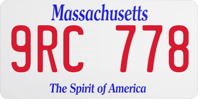 MA license plate 9RC778