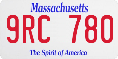 MA license plate 9RC780