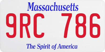 MA license plate 9RC786