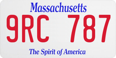 MA license plate 9RC787