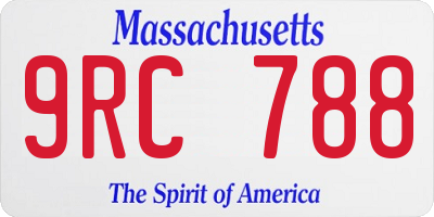 MA license plate 9RC788