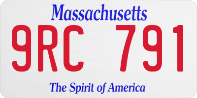MA license plate 9RC791
