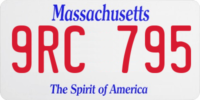 MA license plate 9RC795