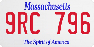 MA license plate 9RC796