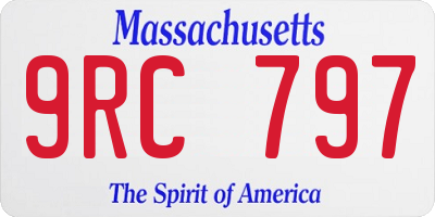 MA license plate 9RC797