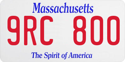 MA license plate 9RC800