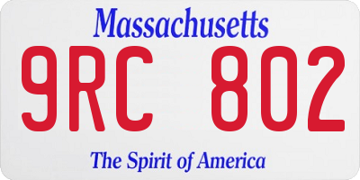 MA license plate 9RC802