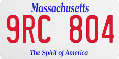 MA license plate 9RC804