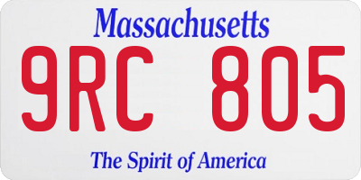 MA license plate 9RC805