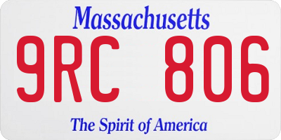 MA license plate 9RC806