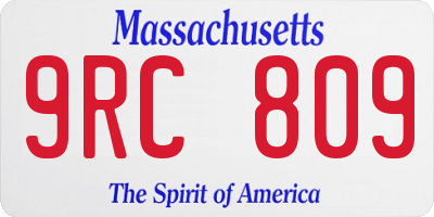 MA license plate 9RC809