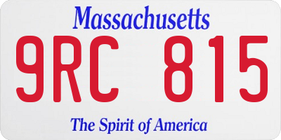 MA license plate 9RC815