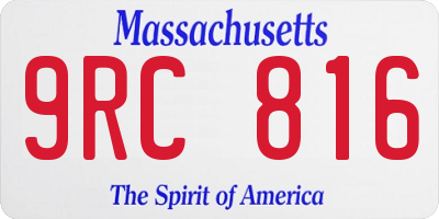 MA license plate 9RC816
