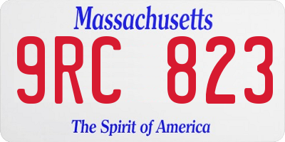 MA license plate 9RC823