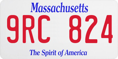 MA license plate 9RC824