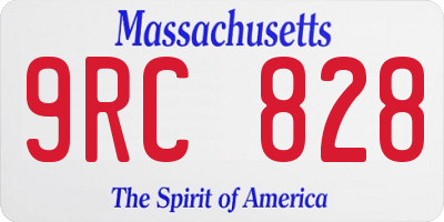 MA license plate 9RC828