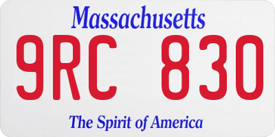 MA license plate 9RC830