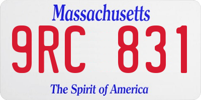 MA license plate 9RC831
