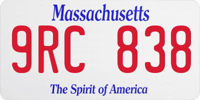 MA license plate 9RC838