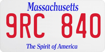 MA license plate 9RC840