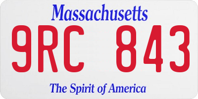 MA license plate 9RC843