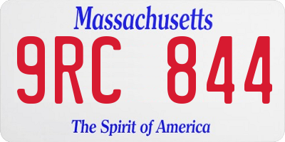 MA license plate 9RC844