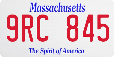 MA license plate 9RC845