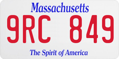 MA license plate 9RC849