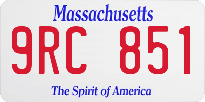 MA license plate 9RC851