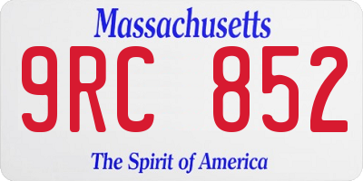 MA license plate 9RC852