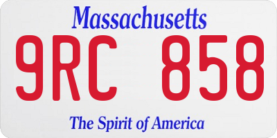 MA license plate 9RC858