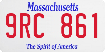 MA license plate 9RC861