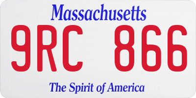 MA license plate 9RC866