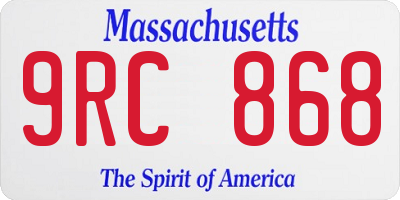 MA license plate 9RC868