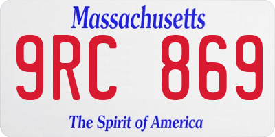 MA license plate 9RC869